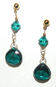 Peacock Quartz Dangle Earrings