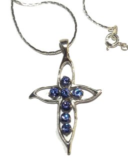 Tanzanite CZ Cross Pendant 