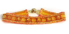 orange and yellow seed bead bracelt