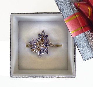 Tanzanite Cluster Ring